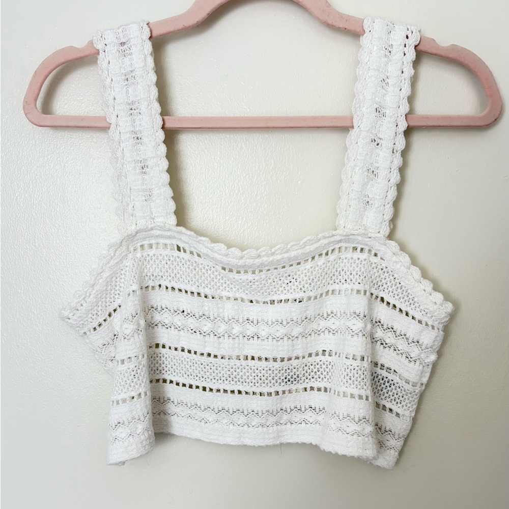 Aerie White Lace Tank Top